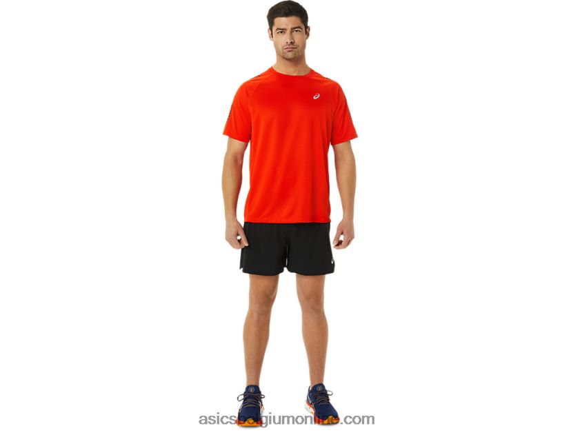 iconisch herentopje met korte mouwen V6HXR21048 cherrytomaat/performance zwart Asics