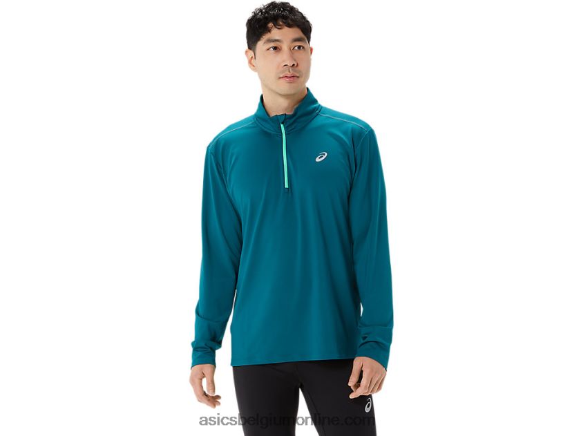 kant-en-klare halve ritssluiting voor heren V6HXR2975 fluwelen grenen/nieuw blad Asics
