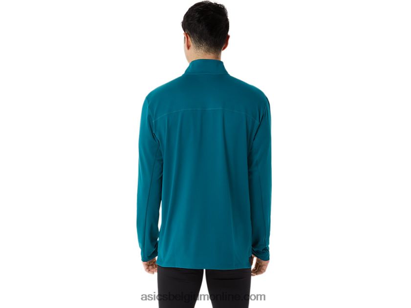kant-en-klare halve ritssluiting voor heren V6HXR2975 fluwelen grenen/nieuw blad Asics