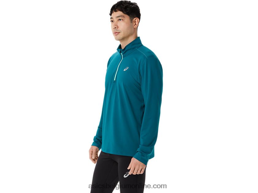 kant-en-klare halve ritssluiting voor heren V6HXR2975 fluwelen grenen/nieuw blad Asics