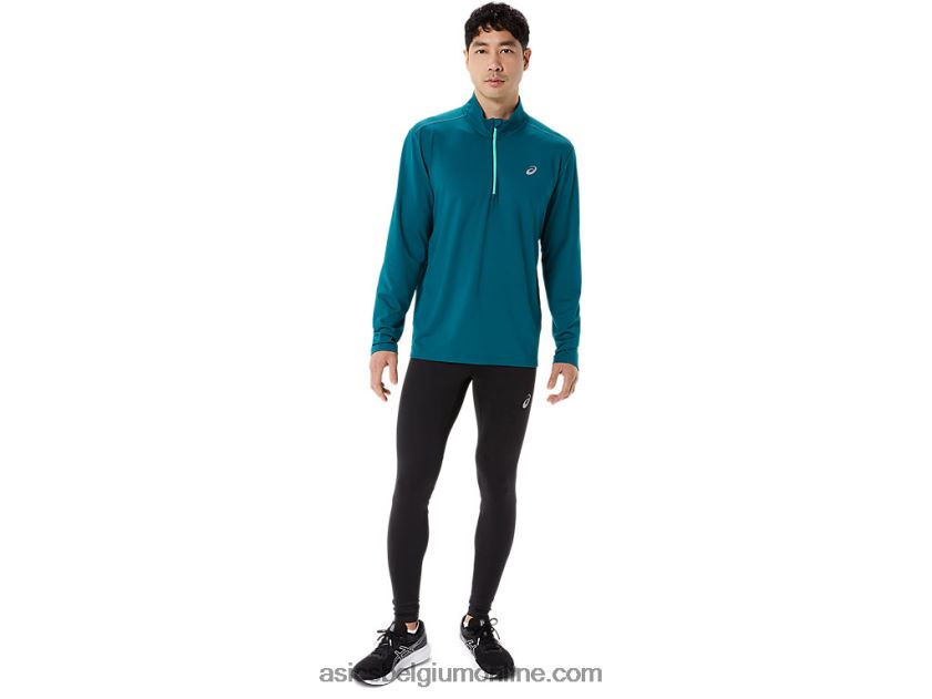 kant-en-klare halve ritssluiting voor heren V6HXR2975 fluwelen grenen/nieuw blad Asics