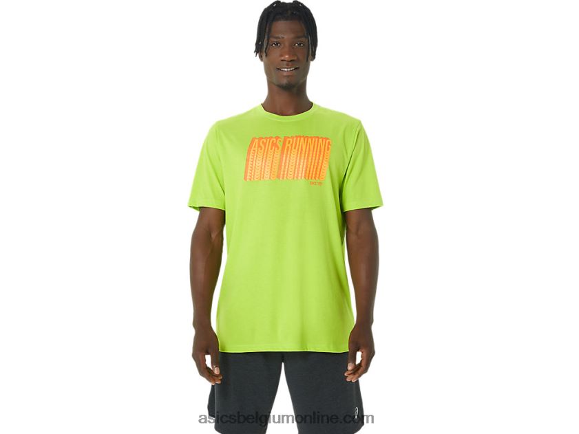 lang abstract logo-T-shirt V6HXR21033 limoenschil Asics