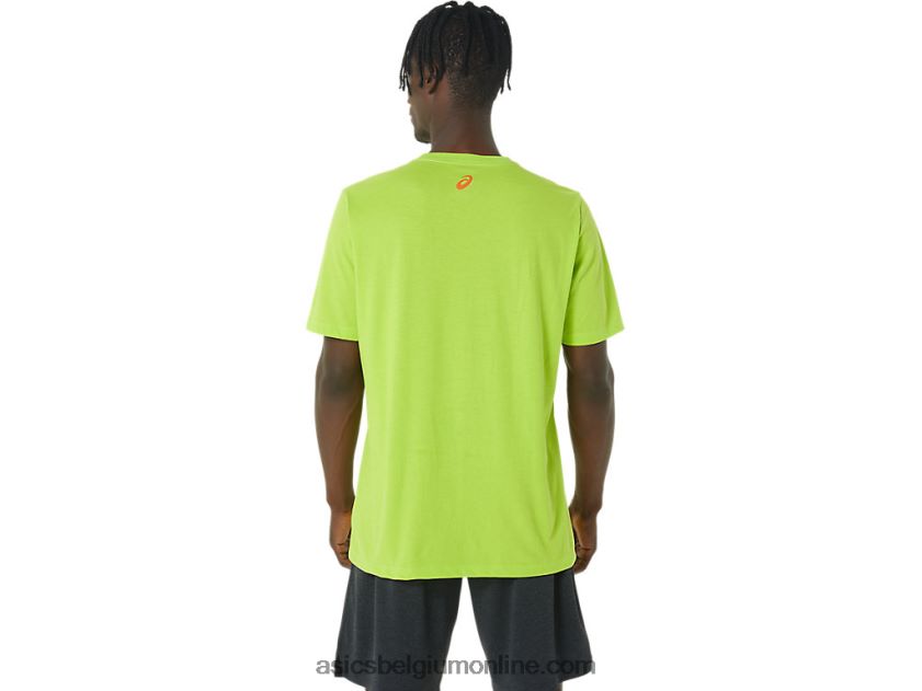 lang abstract logo-T-shirt V6HXR21033 limoenschil Asics