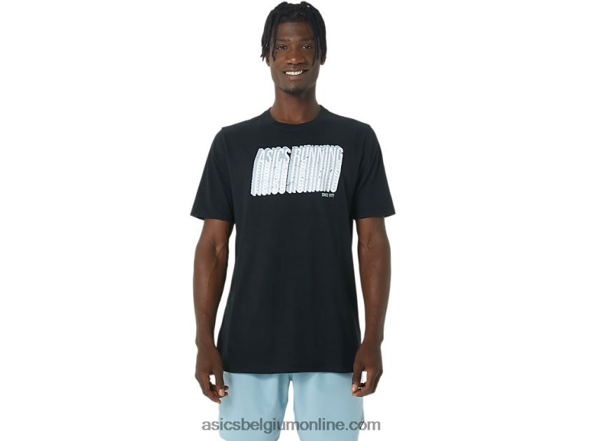 lang abstract logo-T-shirt V6HXR2795 prestatie zwart Asics