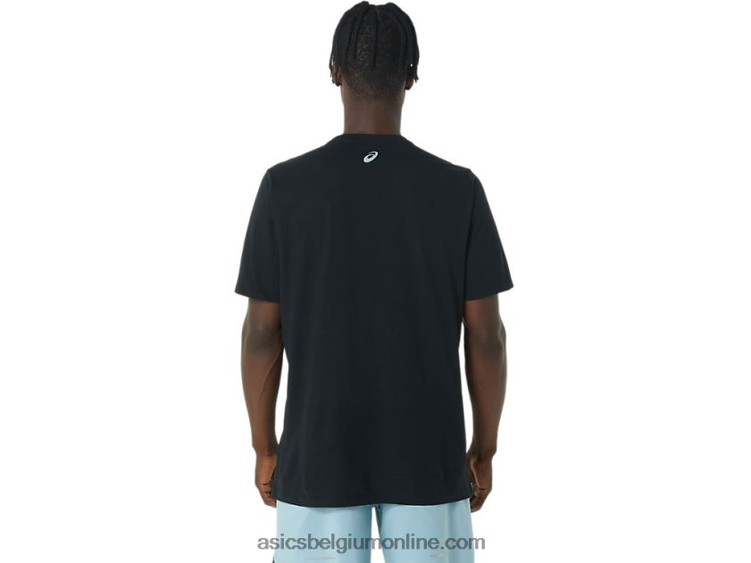 lang abstract logo-T-shirt V6HXR2795 prestatie zwart Asics