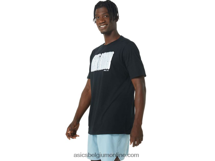 lang abstract logo-T-shirt V6HXR2795 prestatie zwart Asics