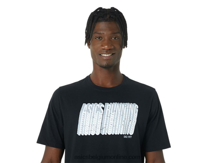 lang abstract logo-T-shirt V6HXR2795 prestatie zwart Asics