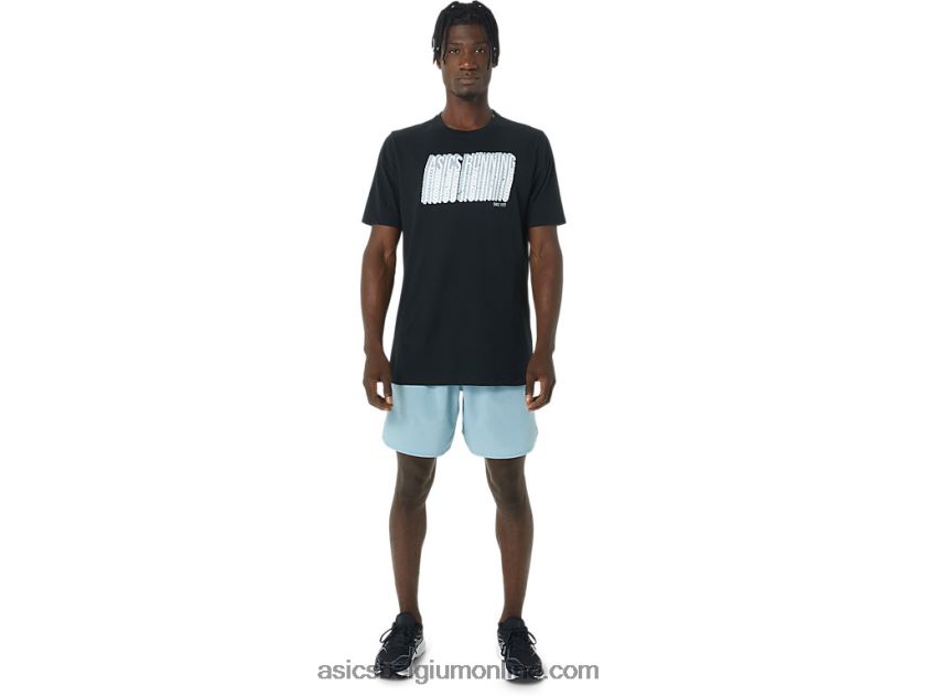 lang abstract logo-T-shirt V6HXR2795 prestatie zwart Asics