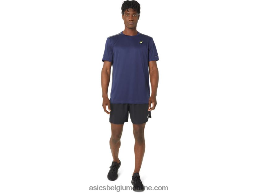 lite-show mesh top met korte mouwen V6HXR276 peacoat/drager grijs Asics