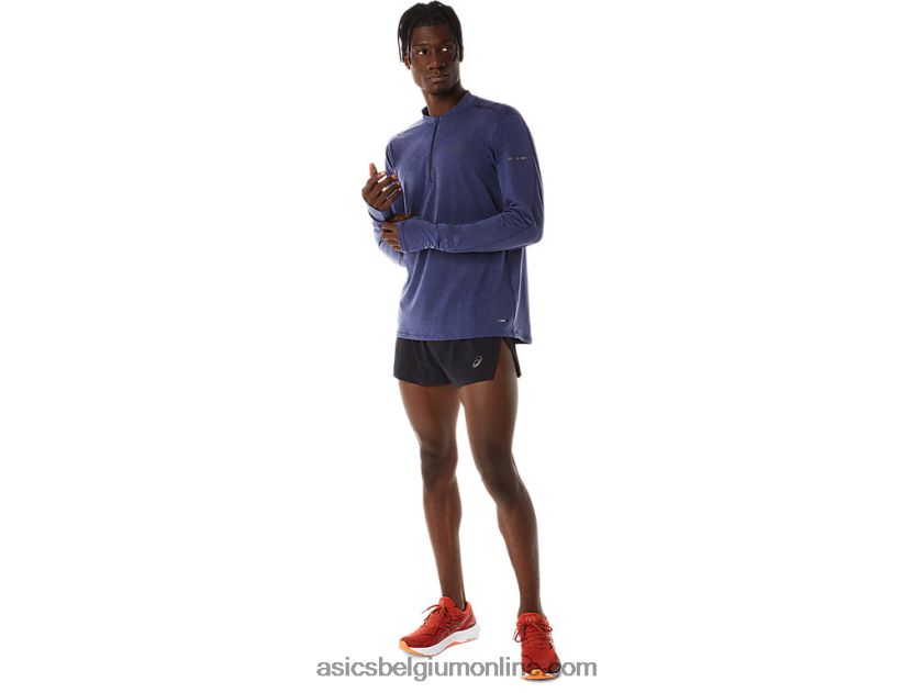 metarun herentop met 1/2 rits en lange mouwen V6HXR2278 Indigo blauw Asics