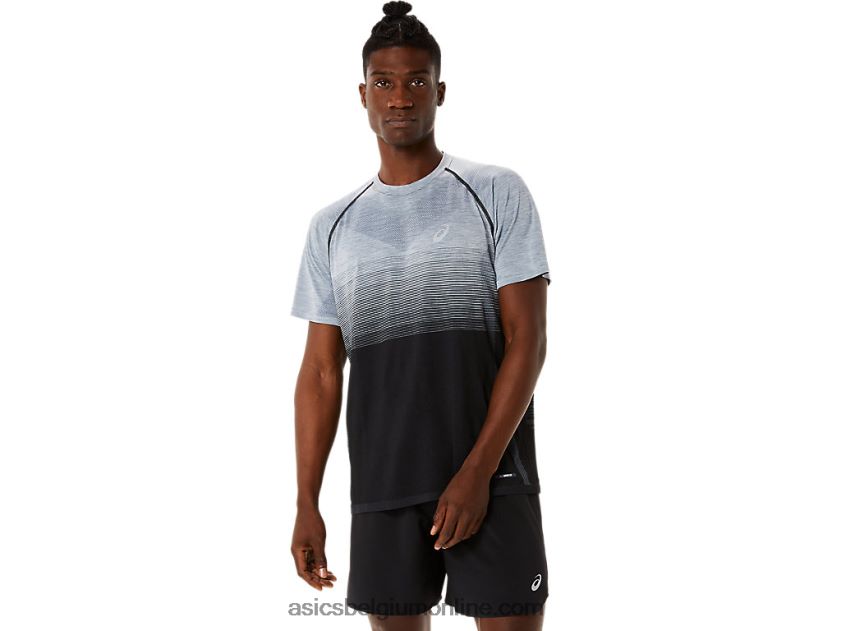 naadloze herentop met korte mouwen V6HXR21127 performance zwart/drager grijs Asics