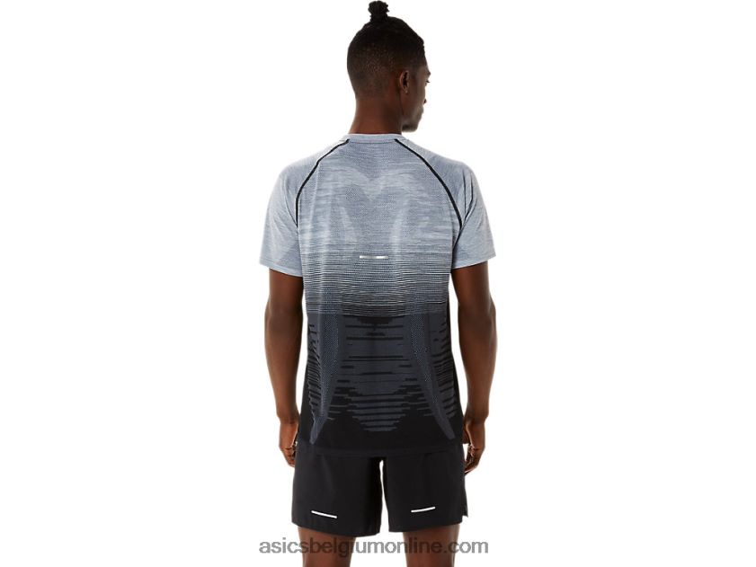 naadloze herentop met korte mouwen V6HXR21127 performance zwart/drager grijs Asics