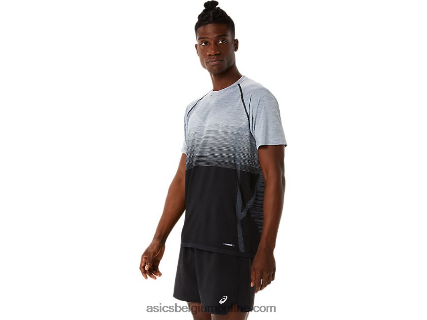 naadloze herentop met korte mouwen V6HXR21127 performance zwart/drager grijs Asics