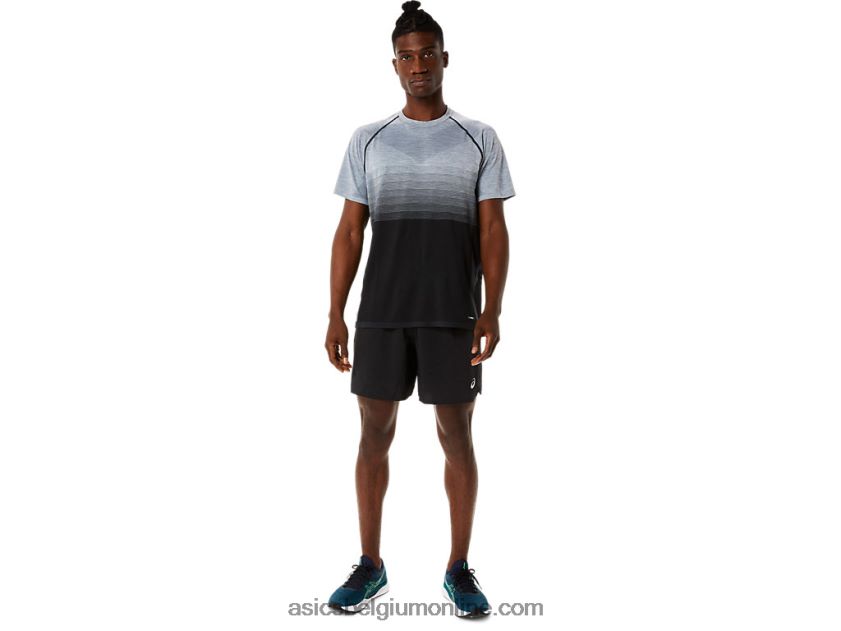naadloze herentop met korte mouwen V6HXR21127 performance zwart/drager grijs Asics