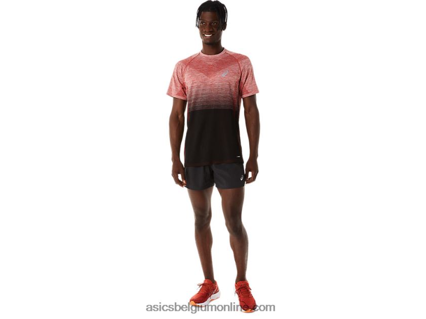 naadloze herentop met korte mouwen V6HXR2119 prestatie zwarte/kruiden latte Asics
