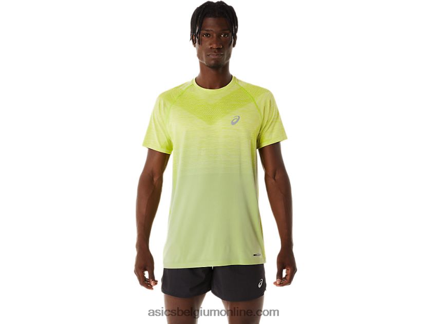 naadloze herentop met korte mouwen V6HXR227 lichte salie/limoenschil Asics