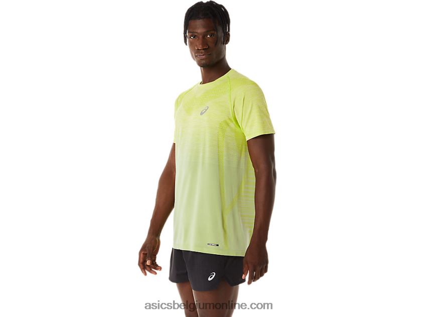 naadloze herentop met korte mouwen V6HXR227 lichte salie/limoenschil Asics
