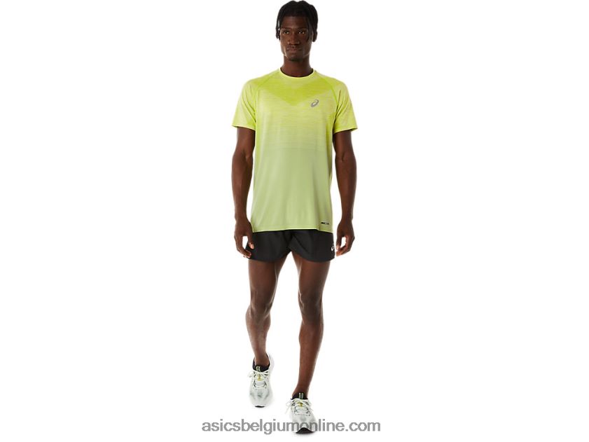 naadloze herentop met korte mouwen V6HXR227 lichte salie/limoenschil Asics