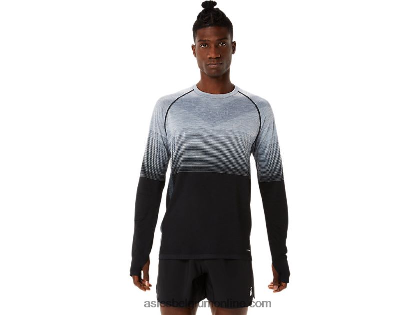 naadloze herentop met lange mouwen V6HXR21073 performance zwart/drager grijs Asics