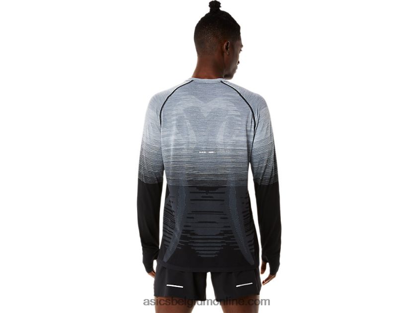 naadloze herentop met lange mouwen V6HXR21073 performance zwart/drager grijs Asics