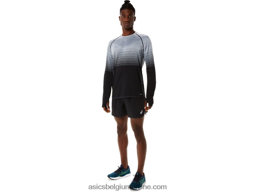 naadloze herentop met lange mouwen V6HXR21073 performance zwart/drager grijs Asics