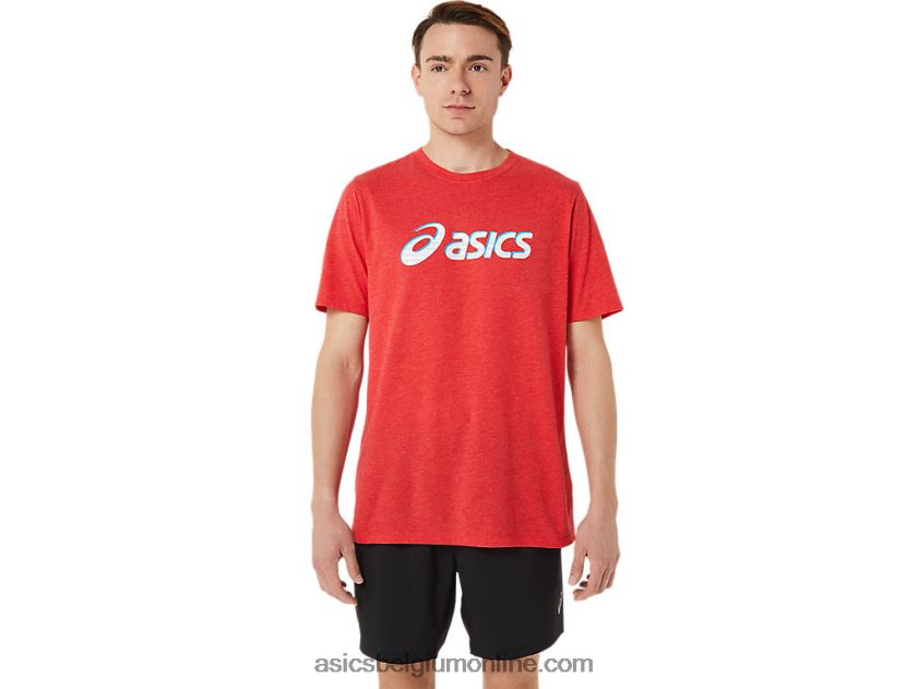 opvallende vierde korte mouw V6HXR21256 klassieke rode heide Asics
