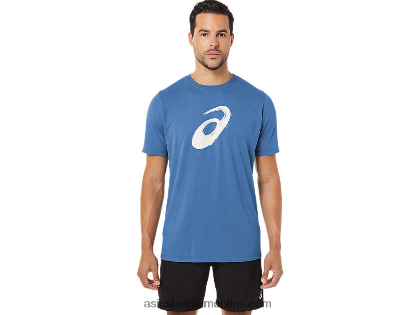penseel korte mouw T-shirt V6HXR21057 azuur Asics