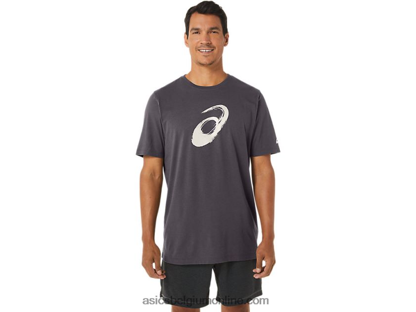 penseel korte mouw T-shirt V6HXR2158 donkergrijze heide Asics