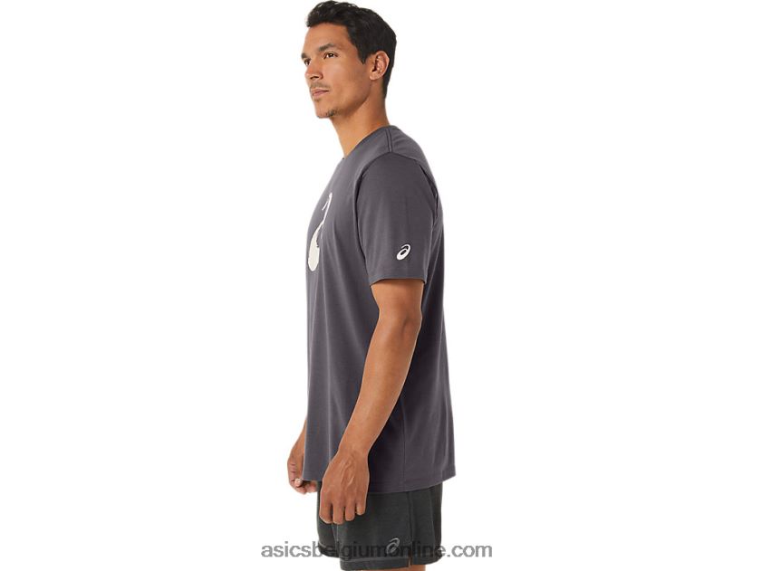 penseel korte mouw T-shirt V6HXR2158 donkergrijze heide Asics