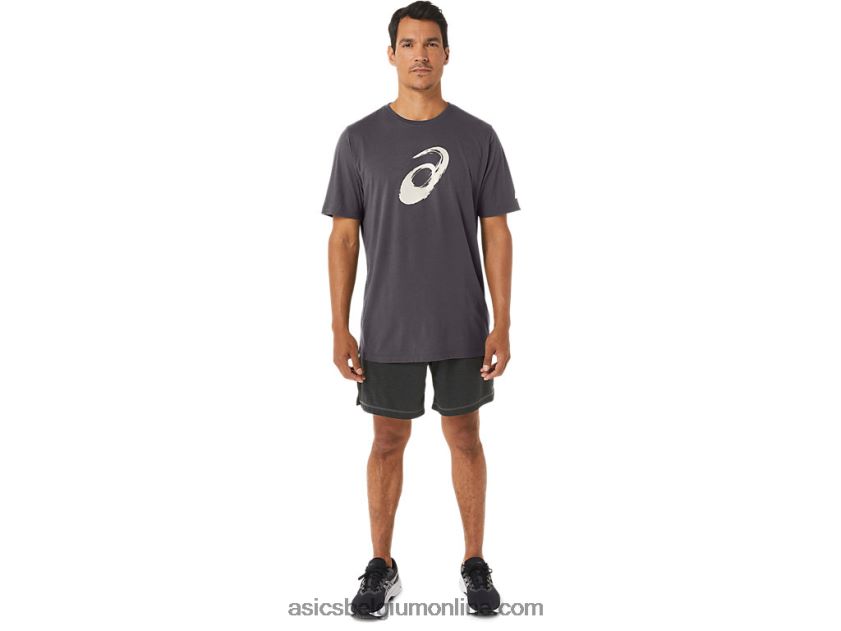 penseel korte mouw T-shirt V6HXR2158 donkergrijze heide Asics