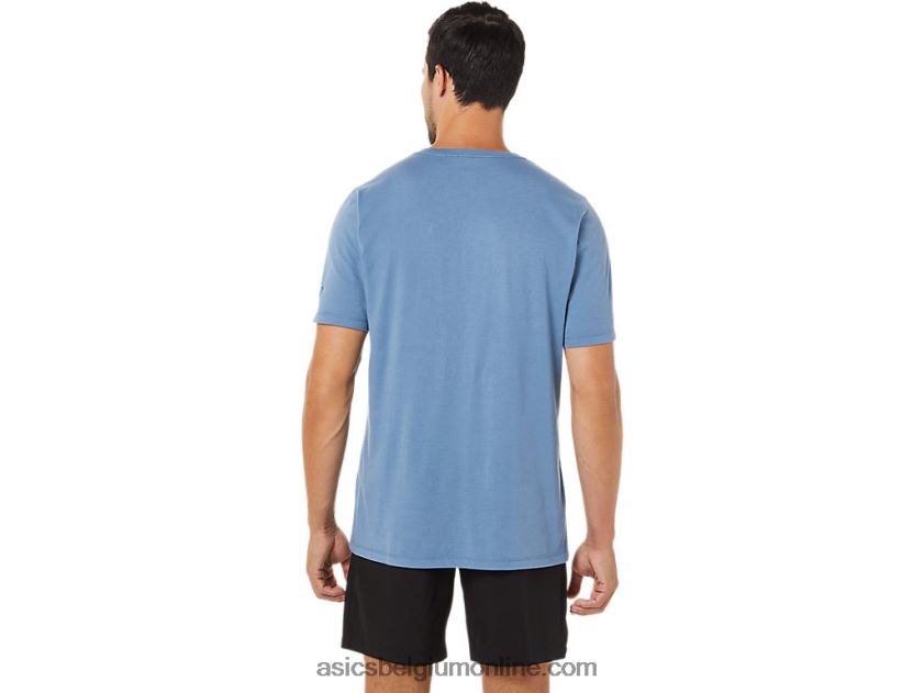 penseel korte mouw T-shirt V6HXR21742 stormblauw Asics
