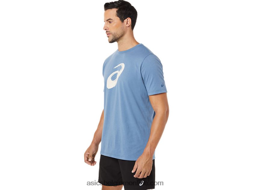 penseel korte mouw T-shirt V6HXR21742 stormblauw Asics