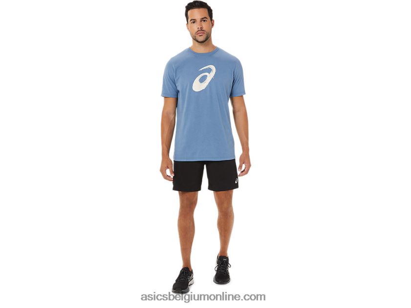 penseel korte mouw T-shirt V6HXR21742 stormblauw Asics