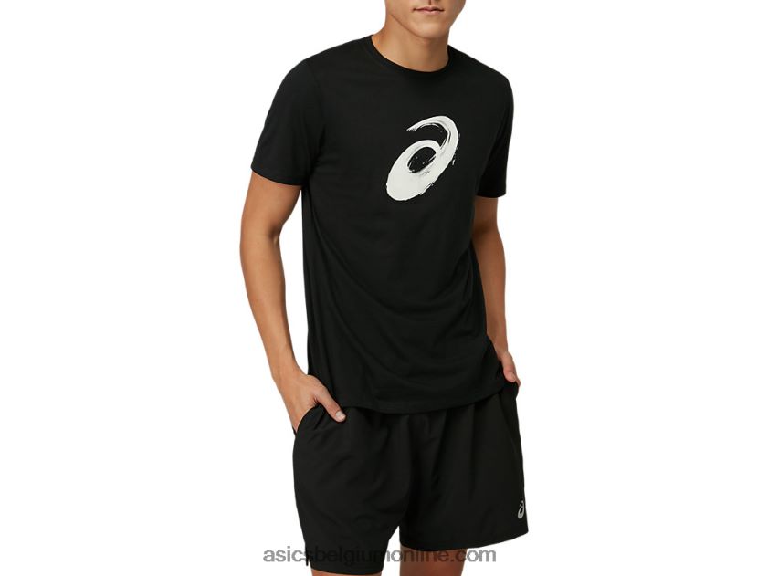 penseel korte mouw T-shirt V6HXR22075 prestatie zwart Asics