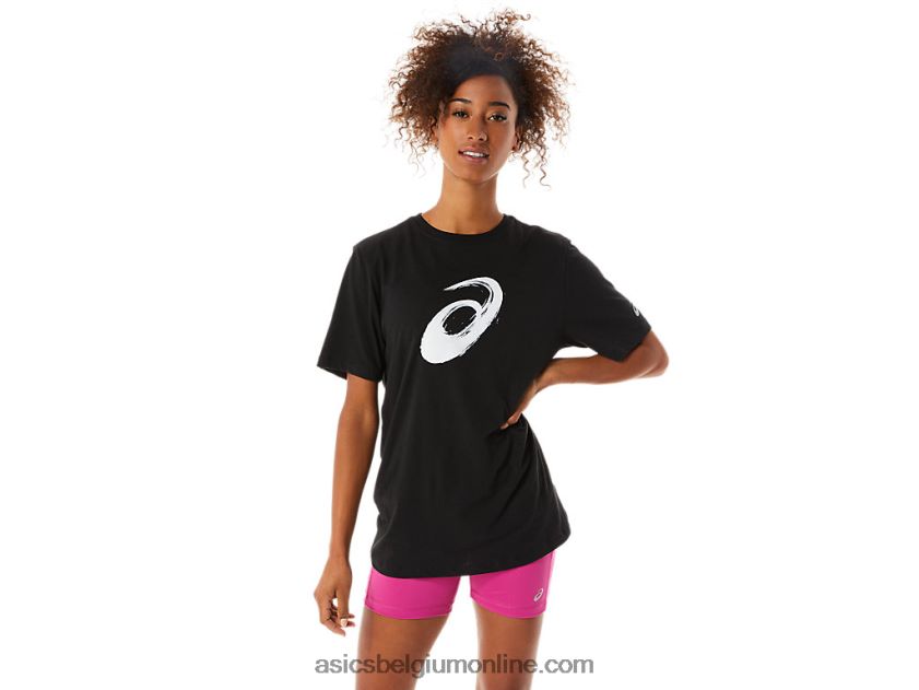 penseel korte mouw T-shirt V6HXR22075 prestatie zwart Asics