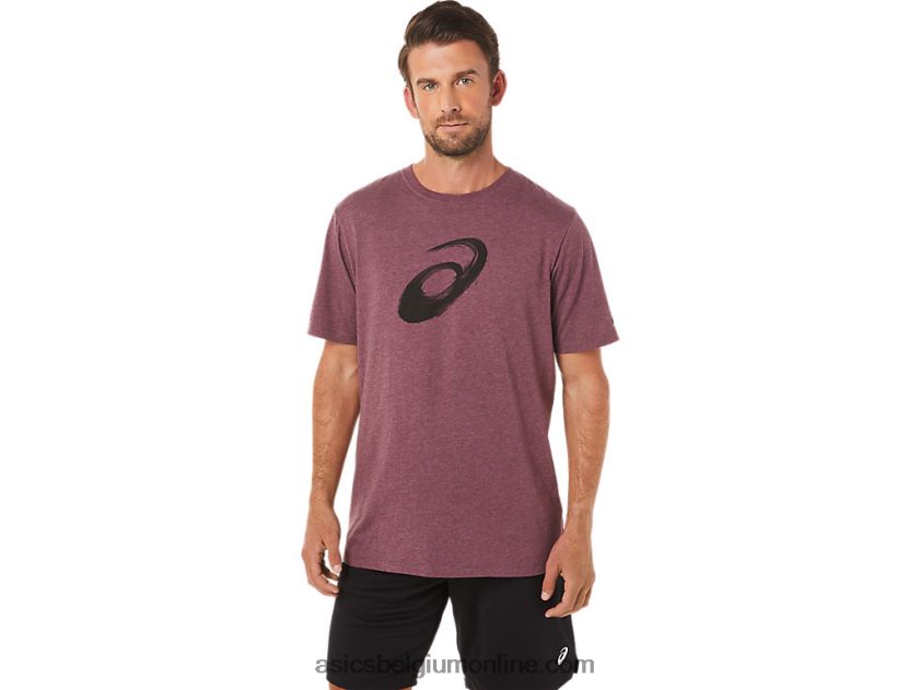 penseel korte mouw T-shirt V6HXR22078 diepe marsheide Asics