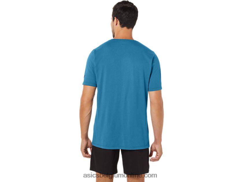 penseel korte mouw T-shirt V6HXR272 eiland blauwe heide Asics