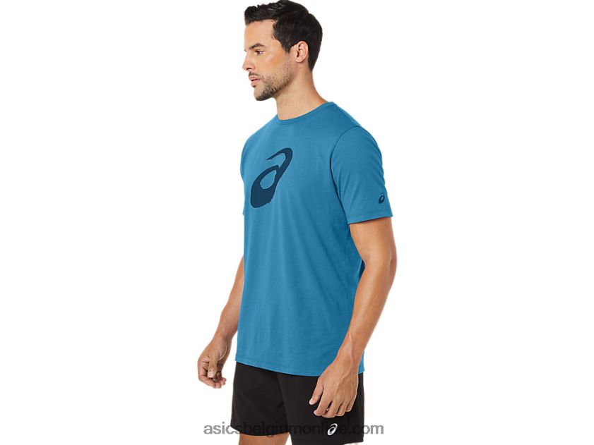 penseel korte mouw T-shirt V6HXR272 eiland blauwe heide Asics