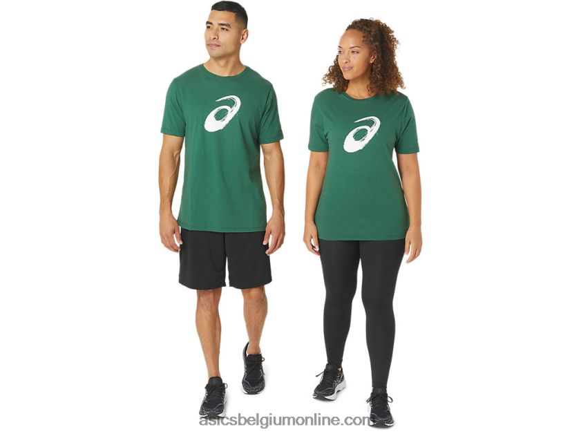 penseel korte mouw T-shirt V6HXR2879 jagersgroen Asics