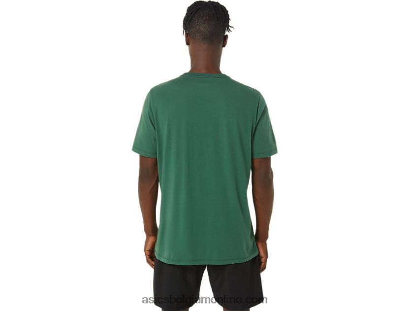 penseel korte mouw T-shirt V6HXR2879 jagersgroen Asics