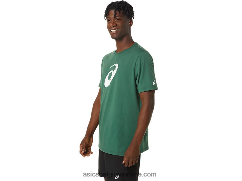 penseel korte mouw T-shirt V6HXR2879 jagersgroen Asics