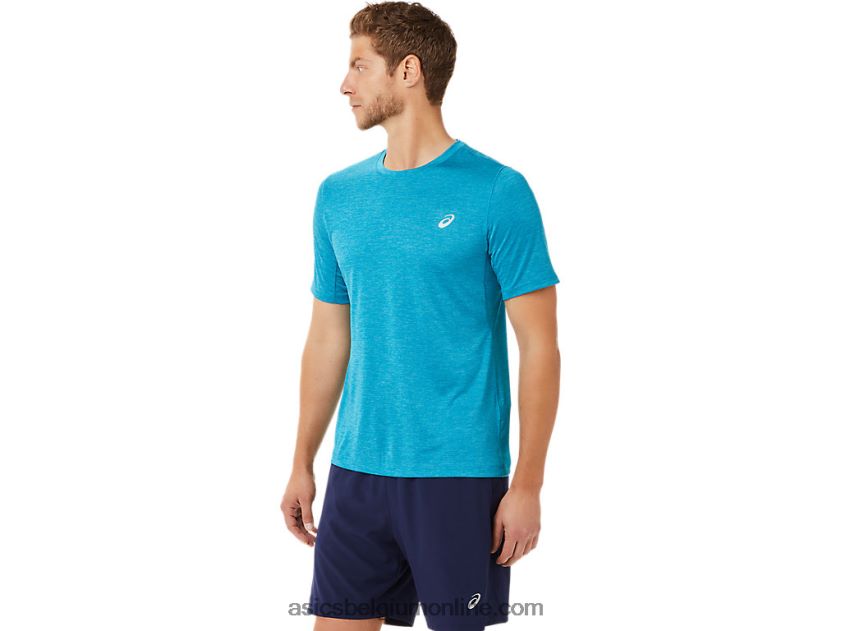 performance-top met korte mouwen voor heren V6HXR22037 groenblauw Asics