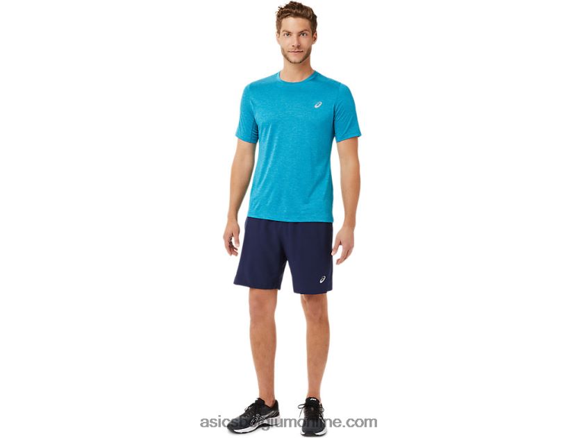 performance-top met korte mouwen voor heren V6HXR22037 groenblauw Asics