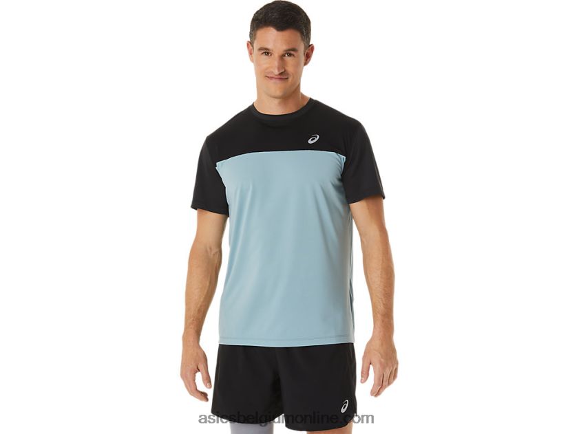 racetop met korte mouwen voor heren V6HXR21028 performance zwart/licht staal Asics