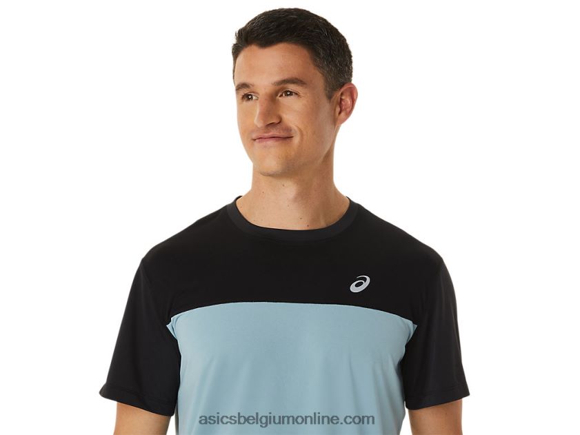 racetop met korte mouwen voor heren V6HXR21028 performance zwart/licht staal Asics