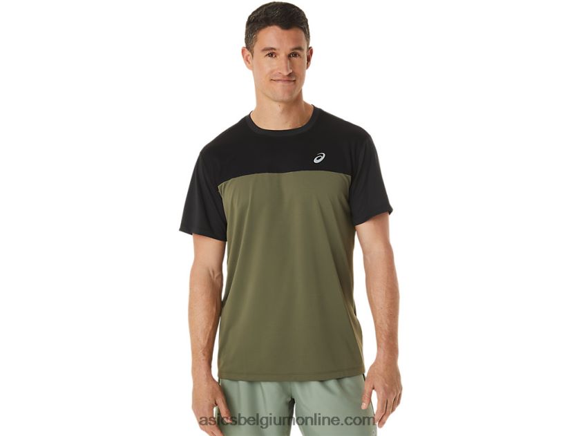 racetop met korte mouwen voor heren V6HXR21116 performance zwart/mantelgroen Asics