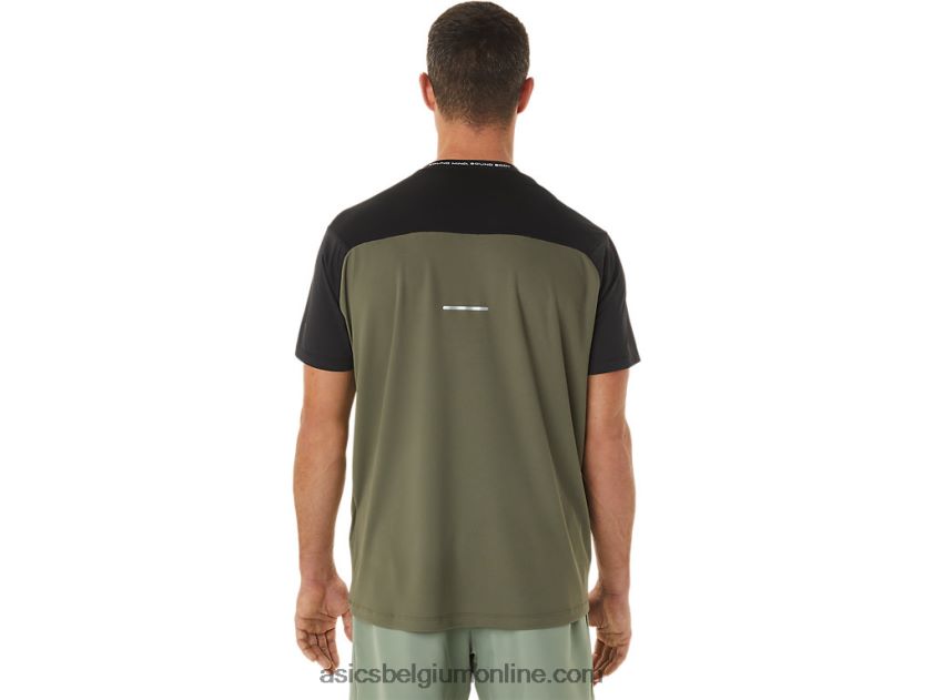 racetop met korte mouwen voor heren V6HXR21116 performance zwart/mantelgroen Asics