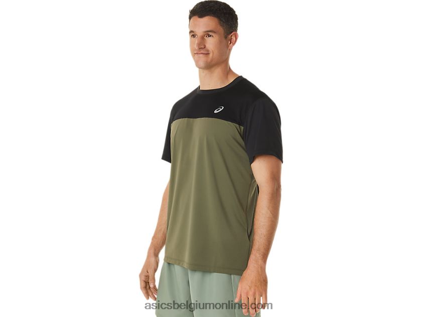 racetop met korte mouwen voor heren V6HXR21116 performance zwart/mantelgroen Asics