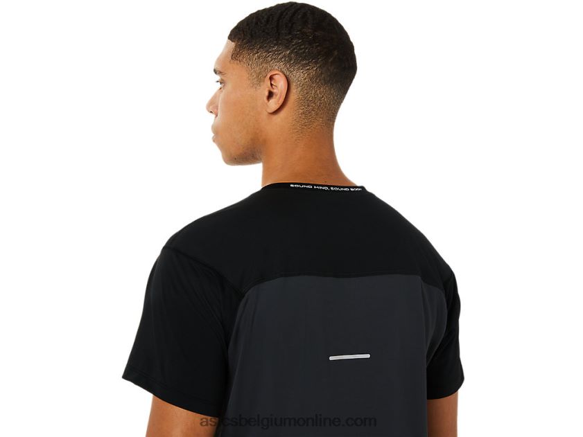 racetop met korte mouwen voor heren V6HXR21396 performance zwart/grafietgrijs Asics