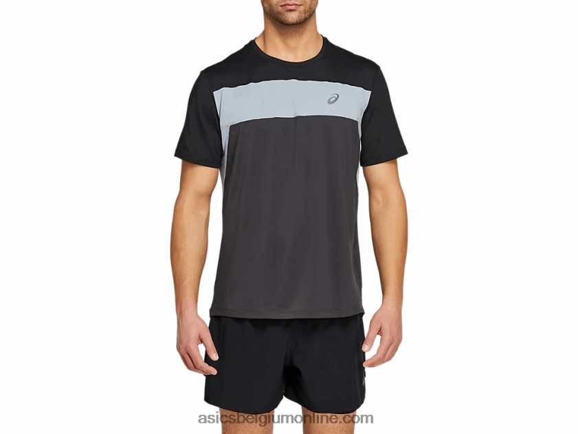 racetop met korte mouwen voor heren V6HXR22052 grafietgrijs/performance zwart Asics